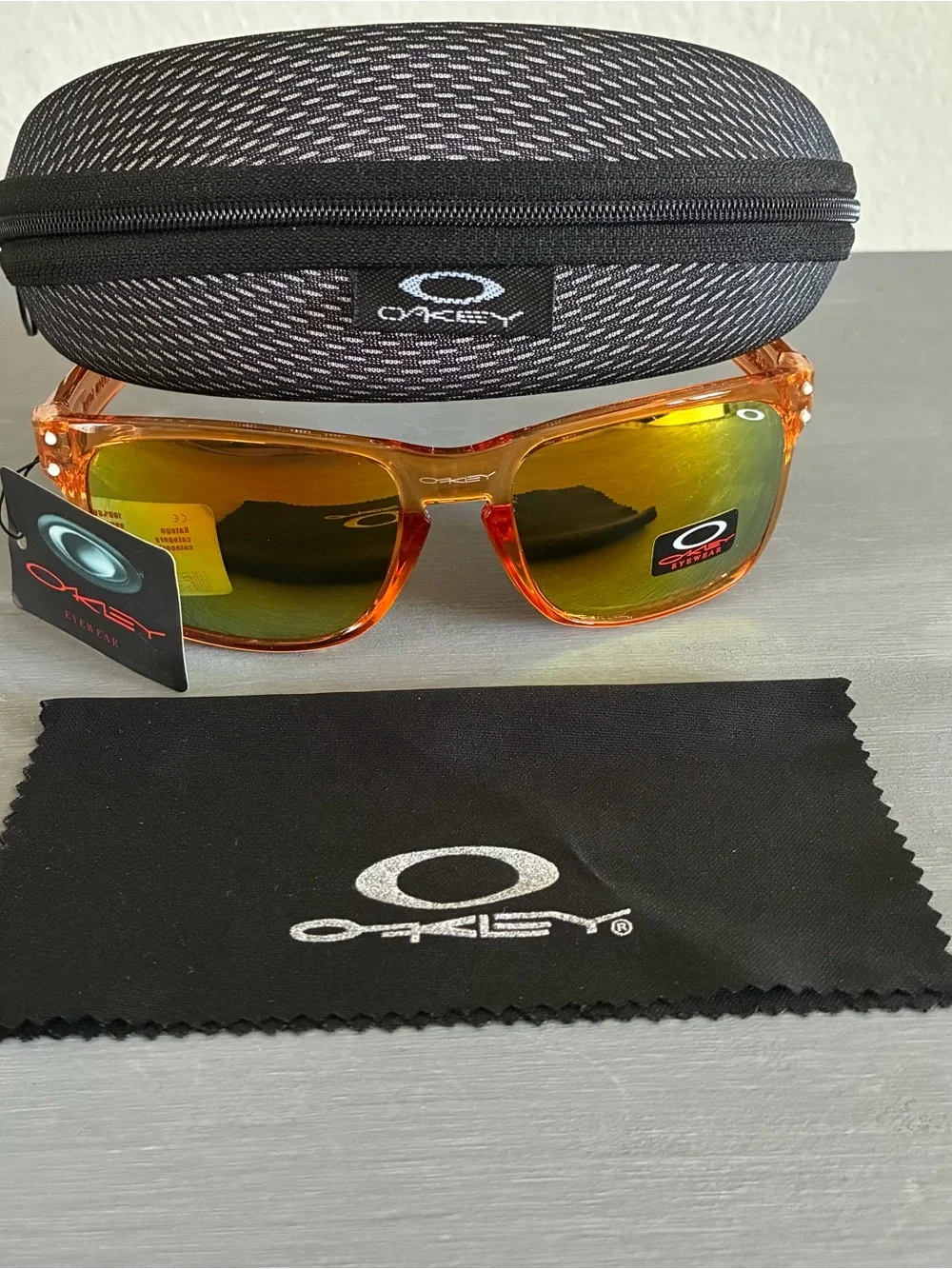 Vintage 90s Oakley Holbrook Sunglasses Made in USA 009102-02 55 18 UV Protection